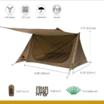 Ultralight Bushcraft Shelter 2.0 – Lightweight 2-Person Camping Tent with Porch - Image 4