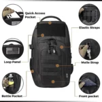 BTAC 10L Tactical EDC Backpack – Military Shoulder Bag with Sling for Concealed Carry, Hiking & Travel (Black) - Image 5