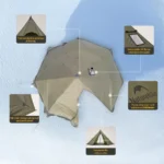 4-6 Person Ranch Fire Teepee Tent – Winter Hot Tent with Stove Jack, Waterproof & Windproof - Image 4